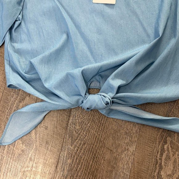 Lucy Paris Light Blue Bell Sleeve Blouse - Picture 3 of 5